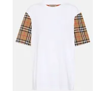 Burberry T-shirt in cotone Vintage Check Bianco