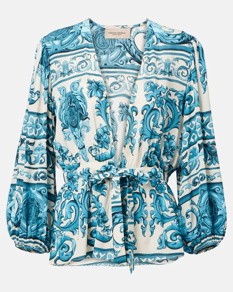 Adriana Degreas Blusa con stampa Blu