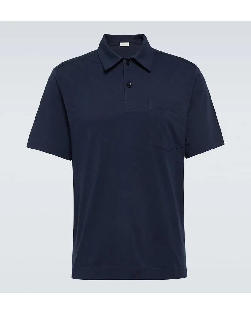 Dries van Noten Polo in jersey di cotone Blu
