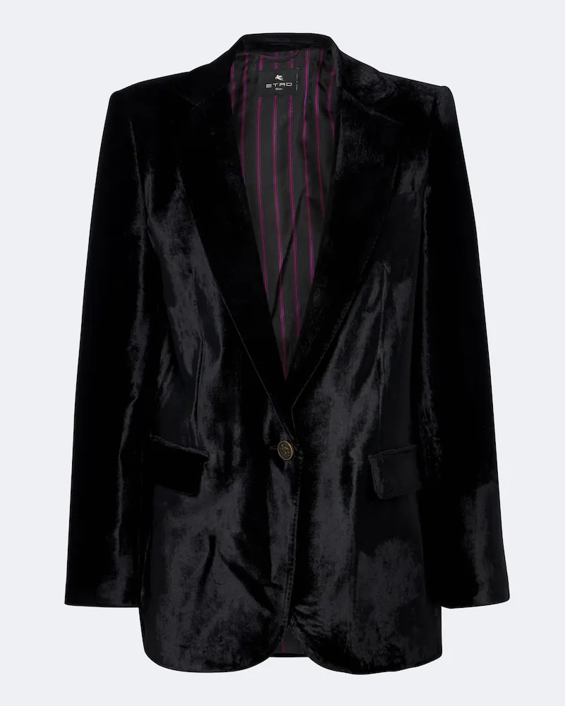 Etro Blazer in velluto Nero