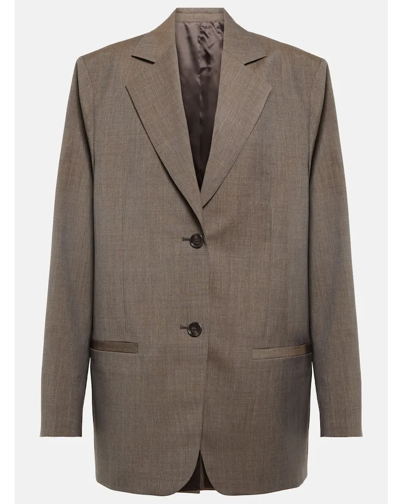 Totême Blazer oversize in lana Marrone