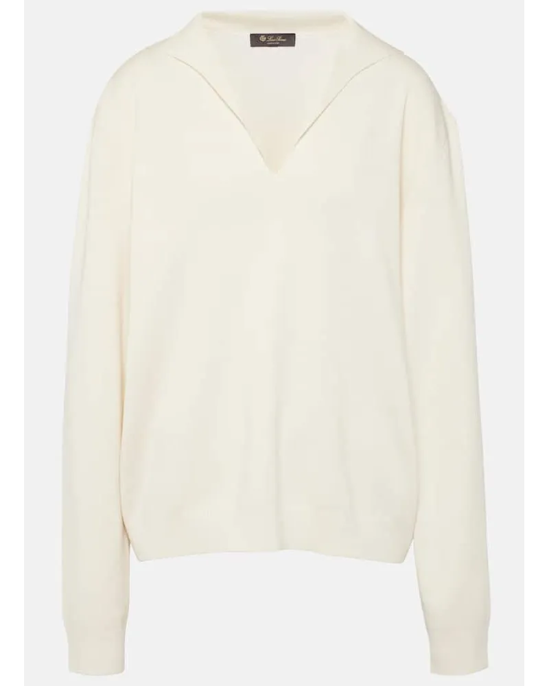 Loro Piana Polo Sorbonne in seta e cotone Bianco