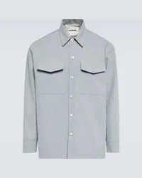 Jil Sander Camicia in cotone con tasche Blu