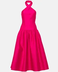 Roland Mouret Abito midi in taffetà Rosa