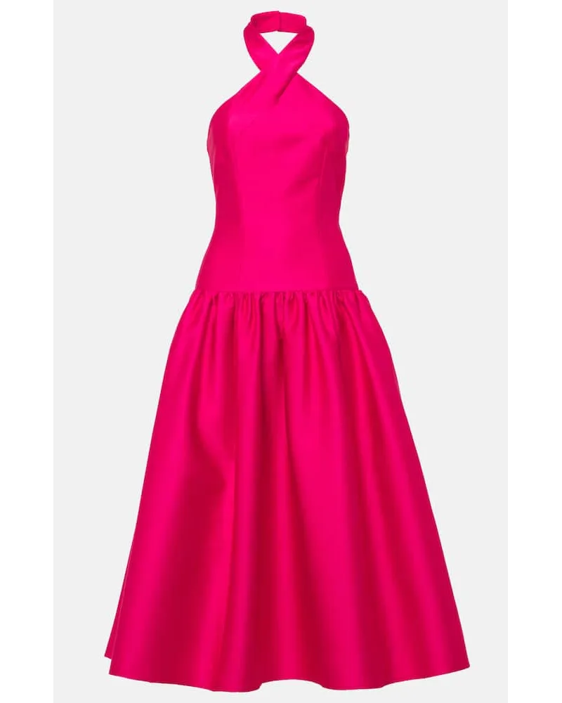 Roland Mouret Abito midi in taffetÃ Rosa