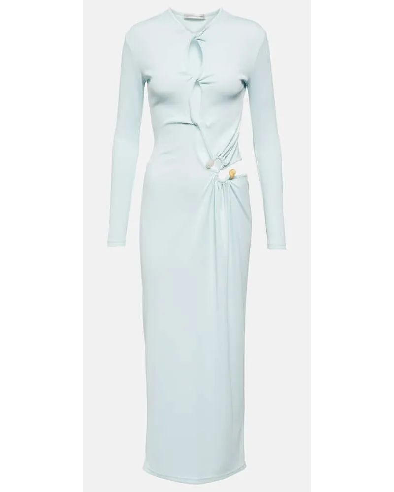 Christopher Esber Abito midi in jersey con cut-out Blu