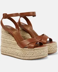 Christian Louboutin Sandali espadrillas Mariza Zeppa in pelle Marrone