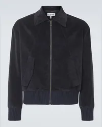 Loewe Giacca blouson in velluto di cotone e cashmere Blu