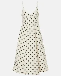 Zimmermann Abito midi in lino a pois Bianco