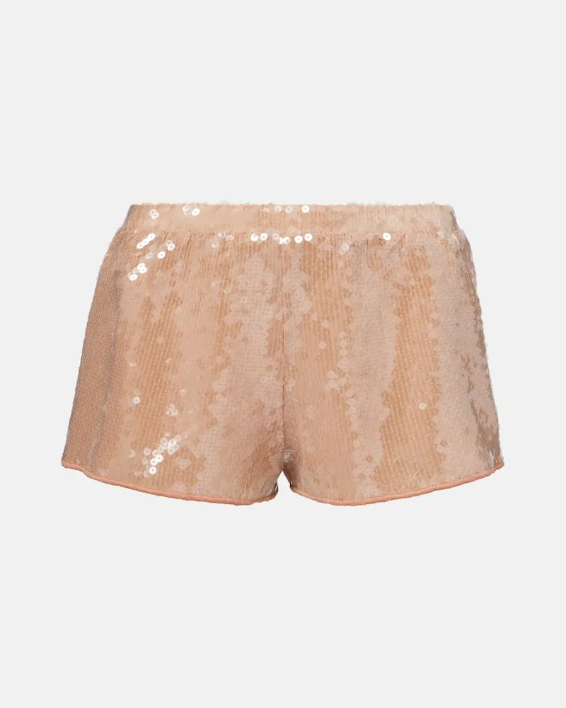 Oséree OsÃ©ree Shorts Marylin con paillettes Neutro