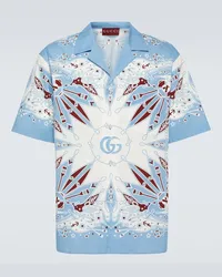 Gucci Camicia bowling in cotone con stampa Multicolore