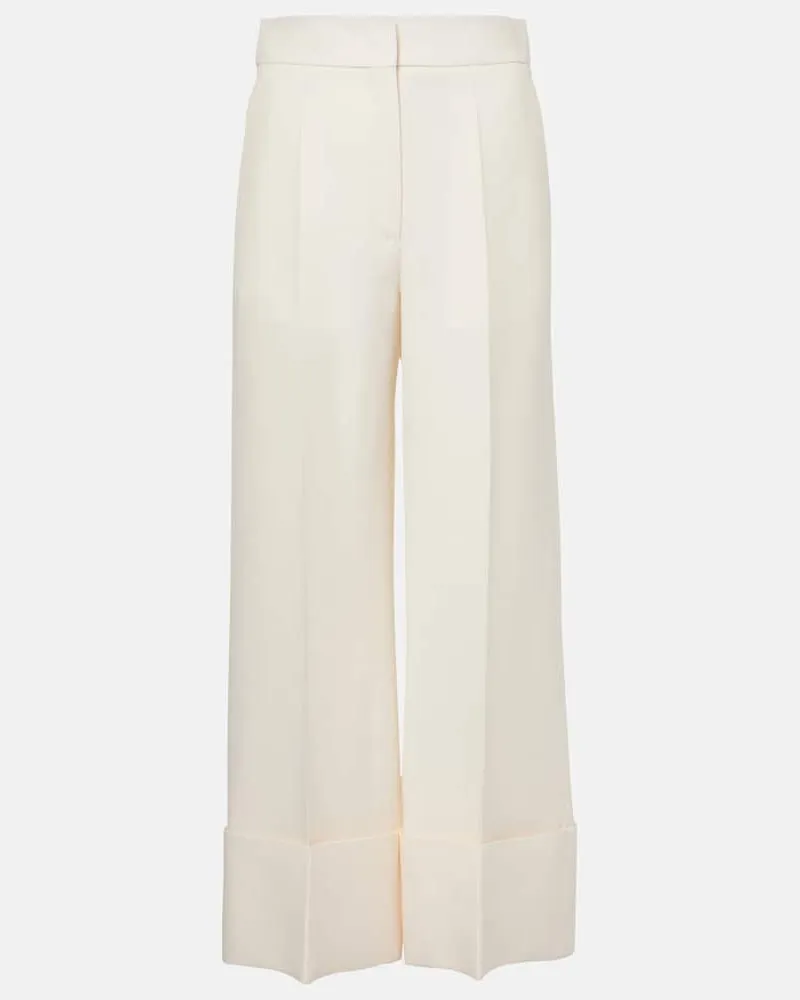 Valentino Garavani Pantaloni a gamba larga in Crepe Couture Bianco