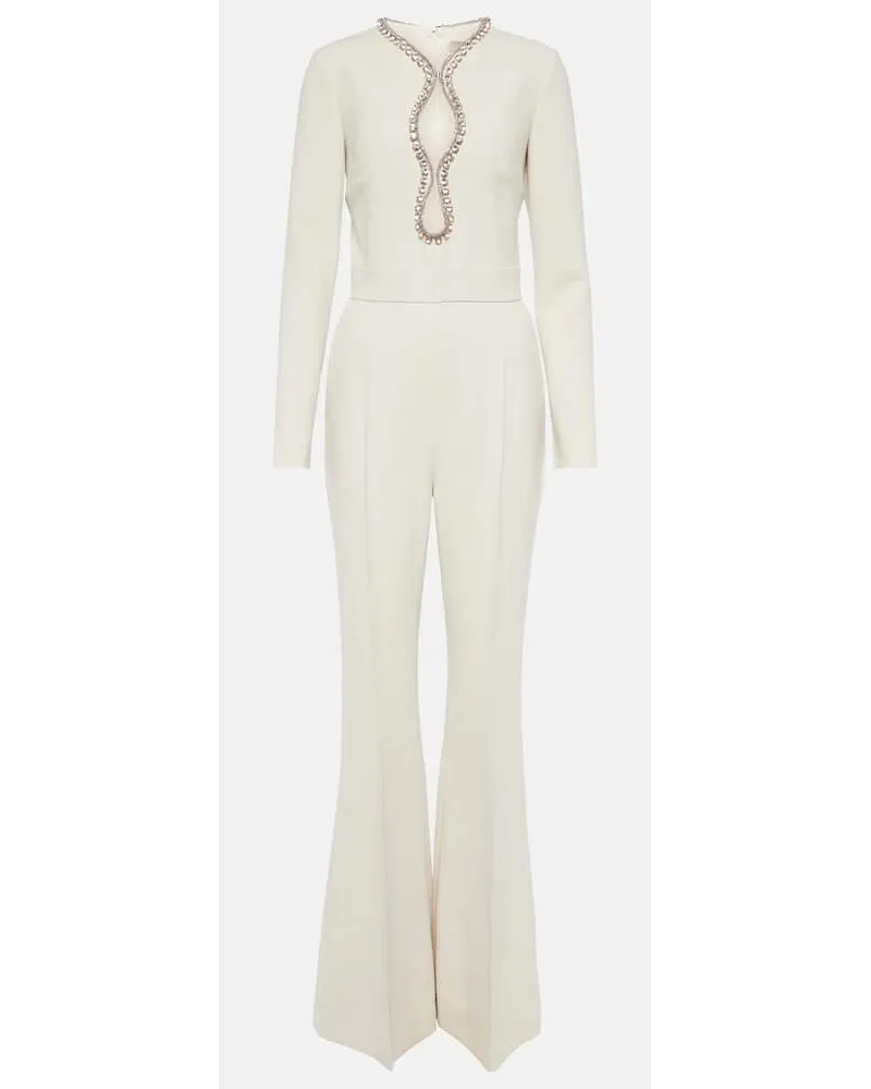 Elie Saab Jumpsuit con cut-out e cristalli Bianco