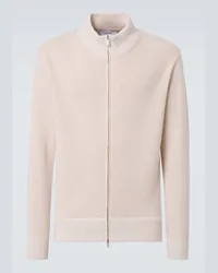 LARDINI Pullover in lana e cashmere con zip Bianco