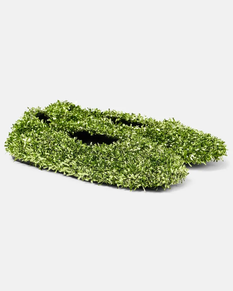 Dries van Noten Ballerine Glove con glitter Verde