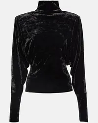 Alexandre Vauthier Top in velluto drappeggiato Nero