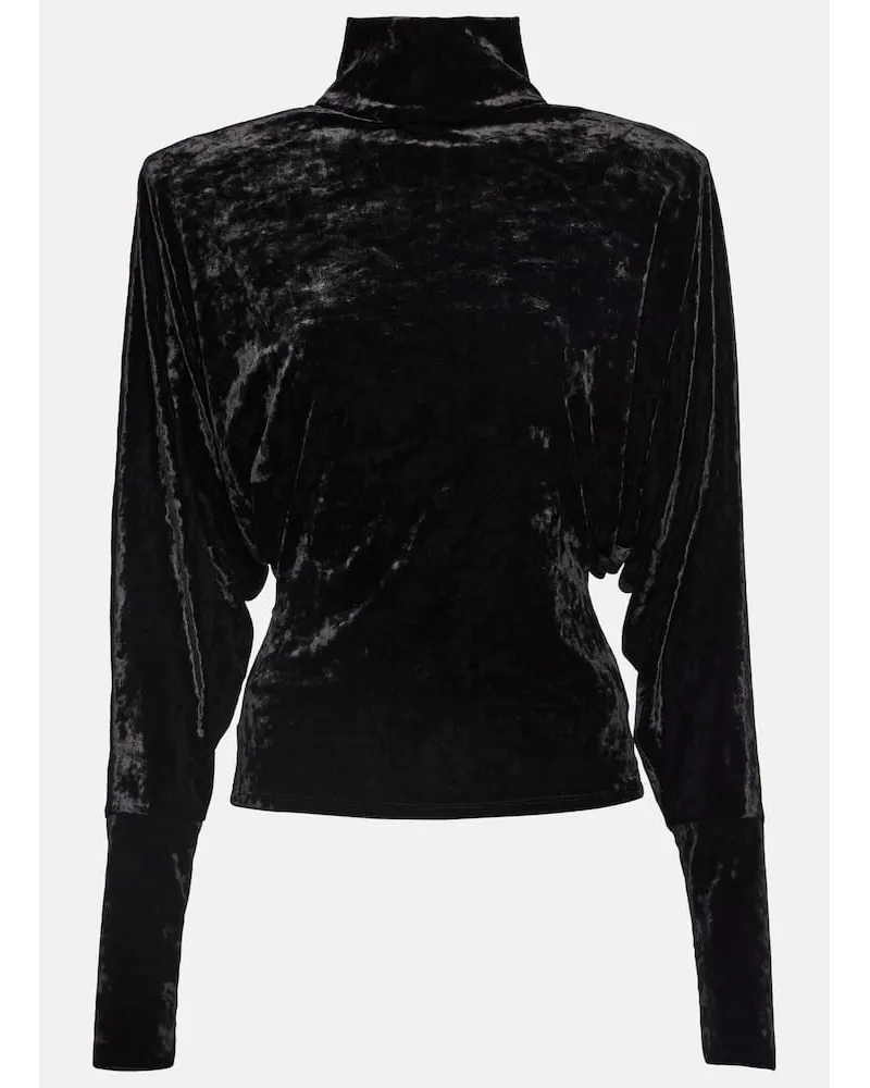 Alexandre Vauthier Top in velluto drappeggiato Nero