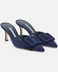 Manolo Blahnik Mules Maysale in suede Blu