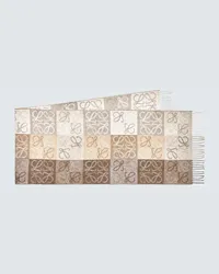 Loewe Sciarpa Anagram in lana e cashmere Beige