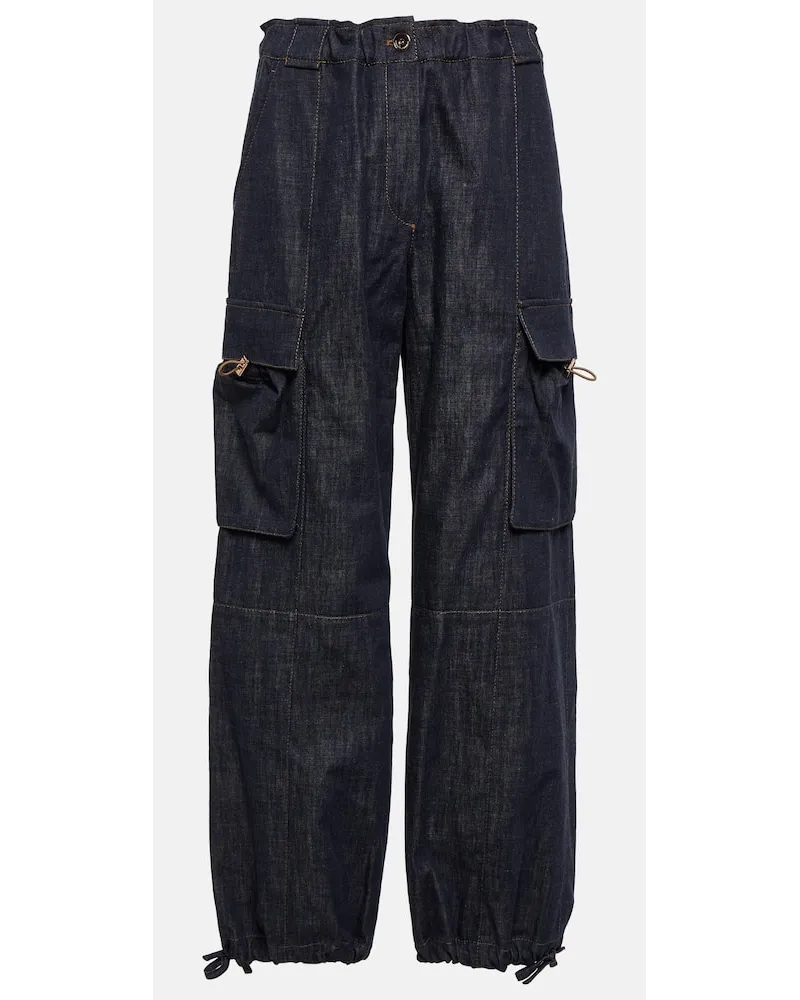 Brunello Cucinelli Jeans cargo a vita media Blu