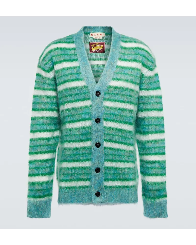 Marni Cardigan in misto mohair Verde