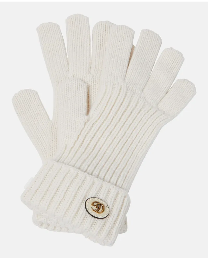 Gucci Guanti in lana e cashmere Bianco