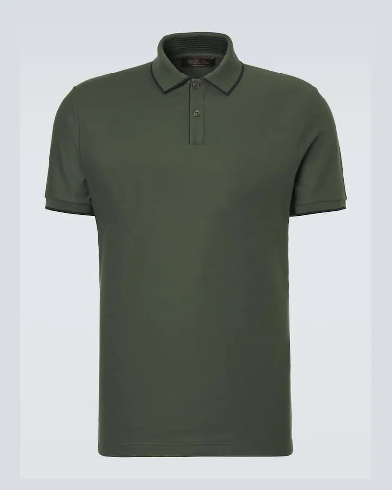 Loro Piana Polo Brentwood in piquÃ© di misto cotone Verde
