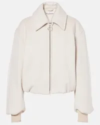 Acne Studios Bomber in misto lana Beige