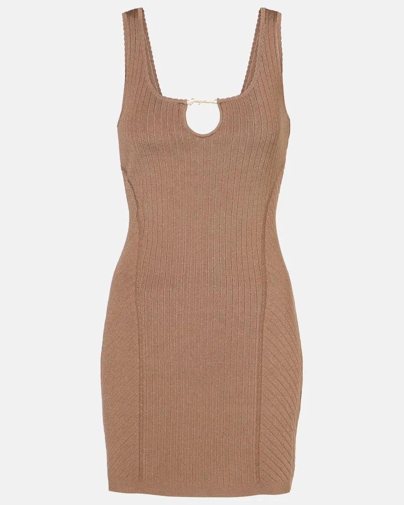 Jacquemus Abito corto Sierra in maglia a coste Nero