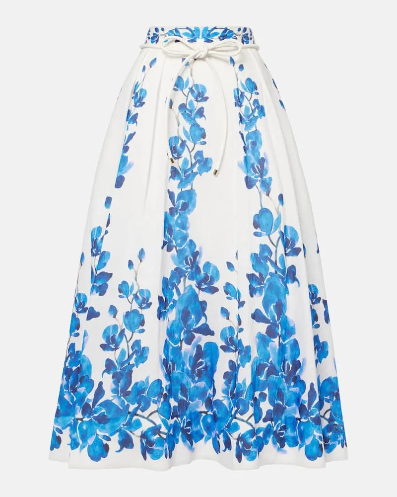 Rebecca Vallance Gonna midi Orchid Blues con stampa Blu