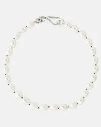 Sophie Buhai Collana Deco Collar in argento sterling con perle Bianco