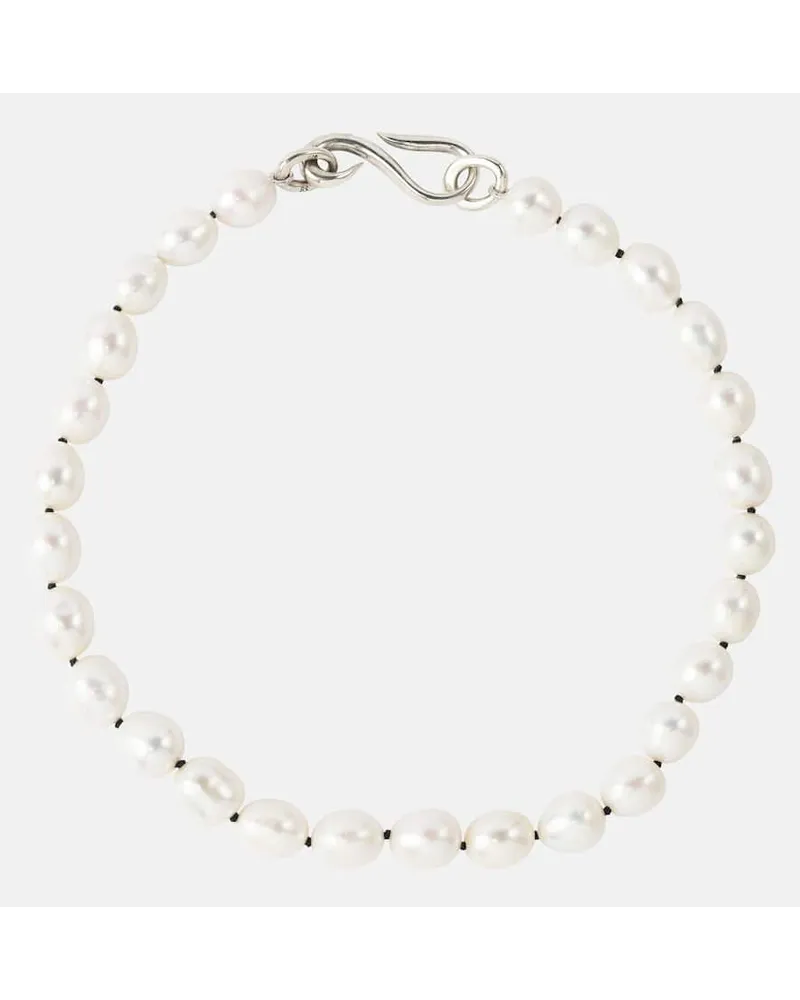 Sophie Buhai Collana Deco Collar in argento sterling con perle Bianco