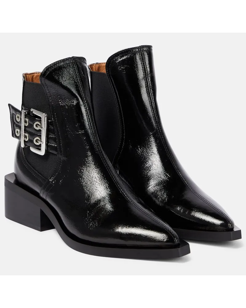 Ganni Stivaletti Chelsea in similpelle Nero
