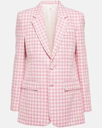 AMI Paris Blazer in lana e cotone a quadri Rosa