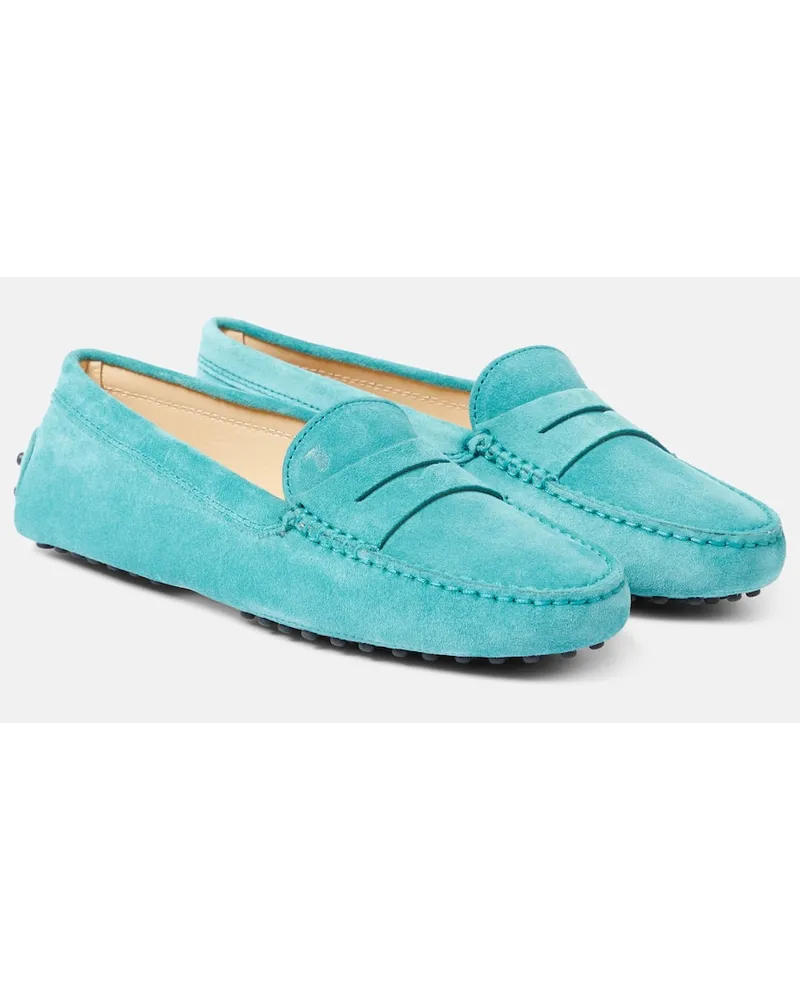 TOD'S Mocassini Gommino in suede Verde