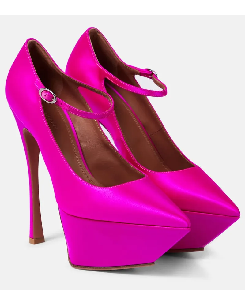 Amina Muaddi Pumps con plateau Yigit in raso Rosa