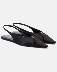 Saint Laurent Ballerine slingback Babylone in crêpe Nero