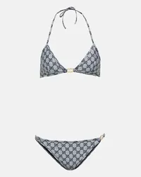 Gucci Bikini con stampa GG Blu