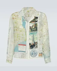 BODE Camicia New York City Map in seta Multicolore