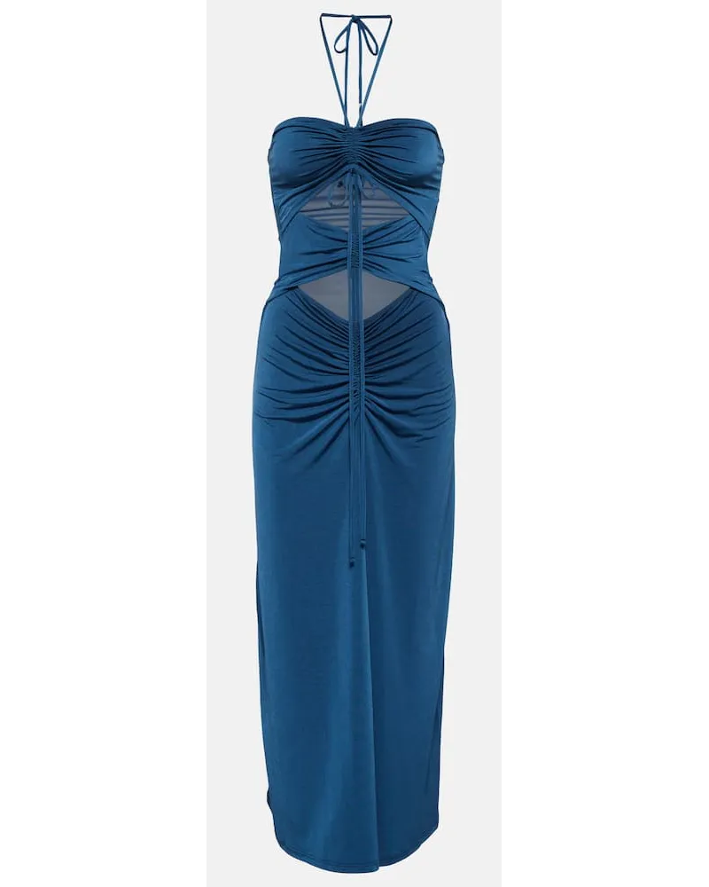 JADE SWIM Abito midi Kira con scollo allâamericana Blu