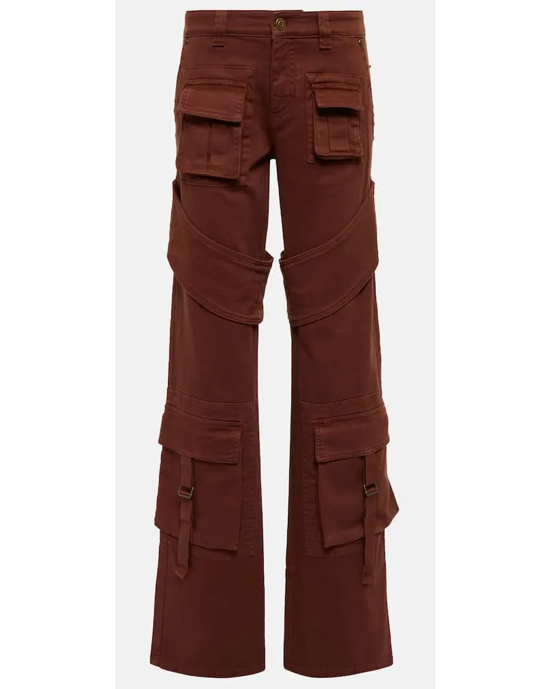 Blumarine Pantaloni cargo in cotone Rosso