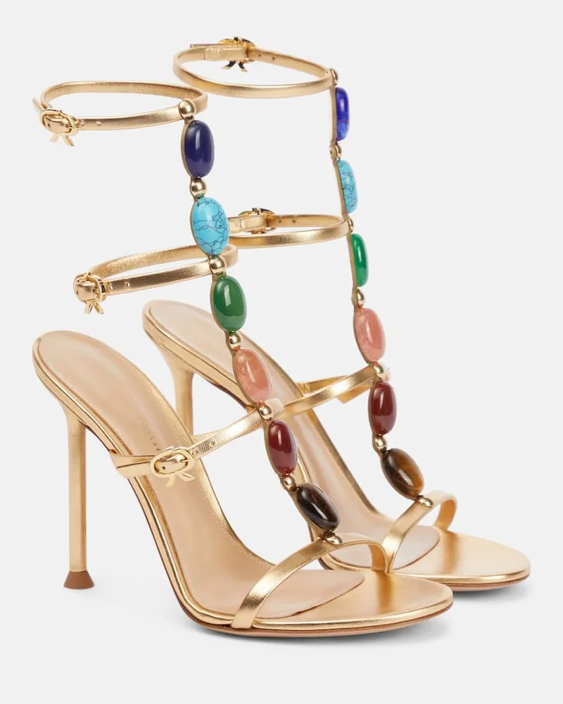 Gianvito Rossi Sandali Shanti in pelle con decorazioni Multicolore