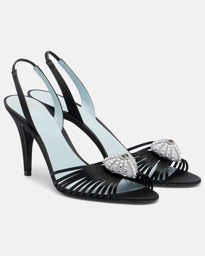 Valentino Garavani Sandali slingback CÅur Royal in raso Nero