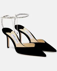 Jimmy Choo Pumps Saeda 85 in velluto Nero