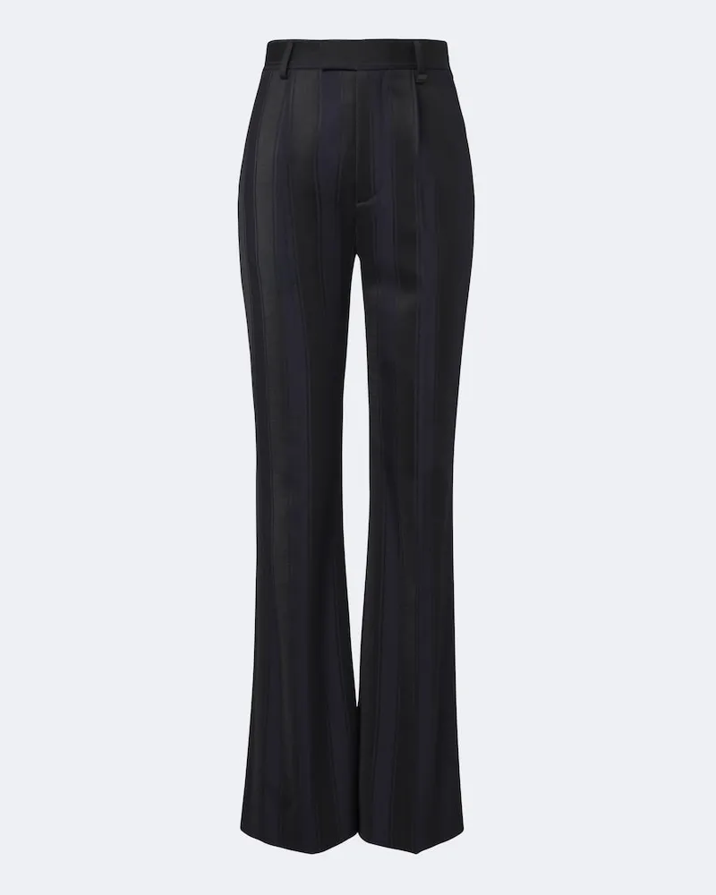 Vivienne Westwood Pantaloni flared Ray in lana vergine a righe Blu
