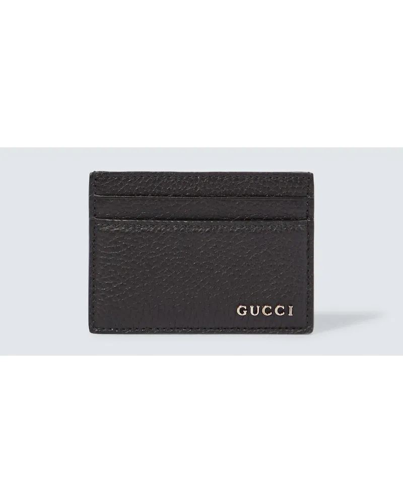 Gucci Portacarte in pelle con logo Nero