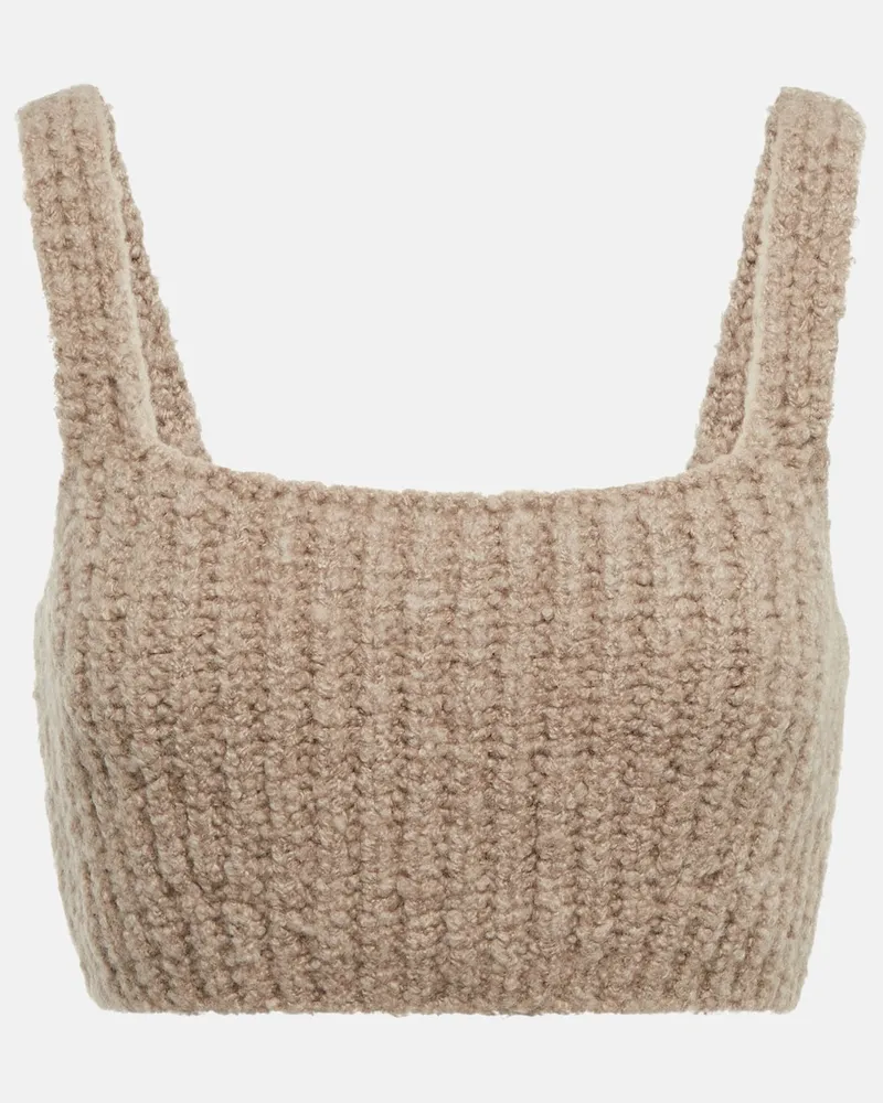 Loro Piana Top cropped in cashmere Marrone