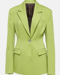 ATTICO Blazer in gabardine di lana Verde