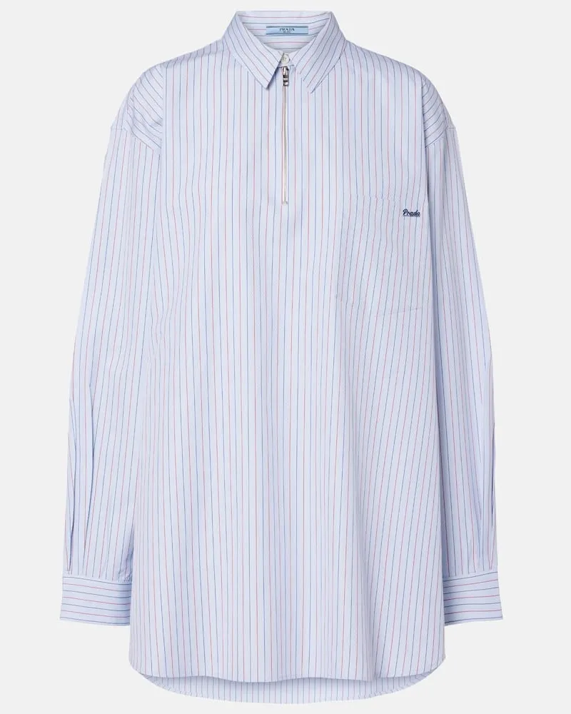 Prada Camicia oversize in cotone a righe Multicolore