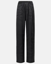 Balenciaga Pantaloni a gamba larga in seta Nero